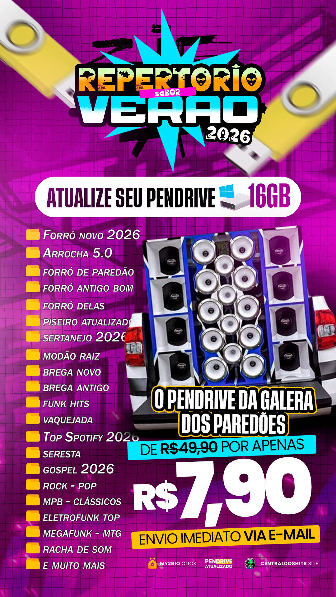 O melhor pacote de músicas para o seu pendrive 2026